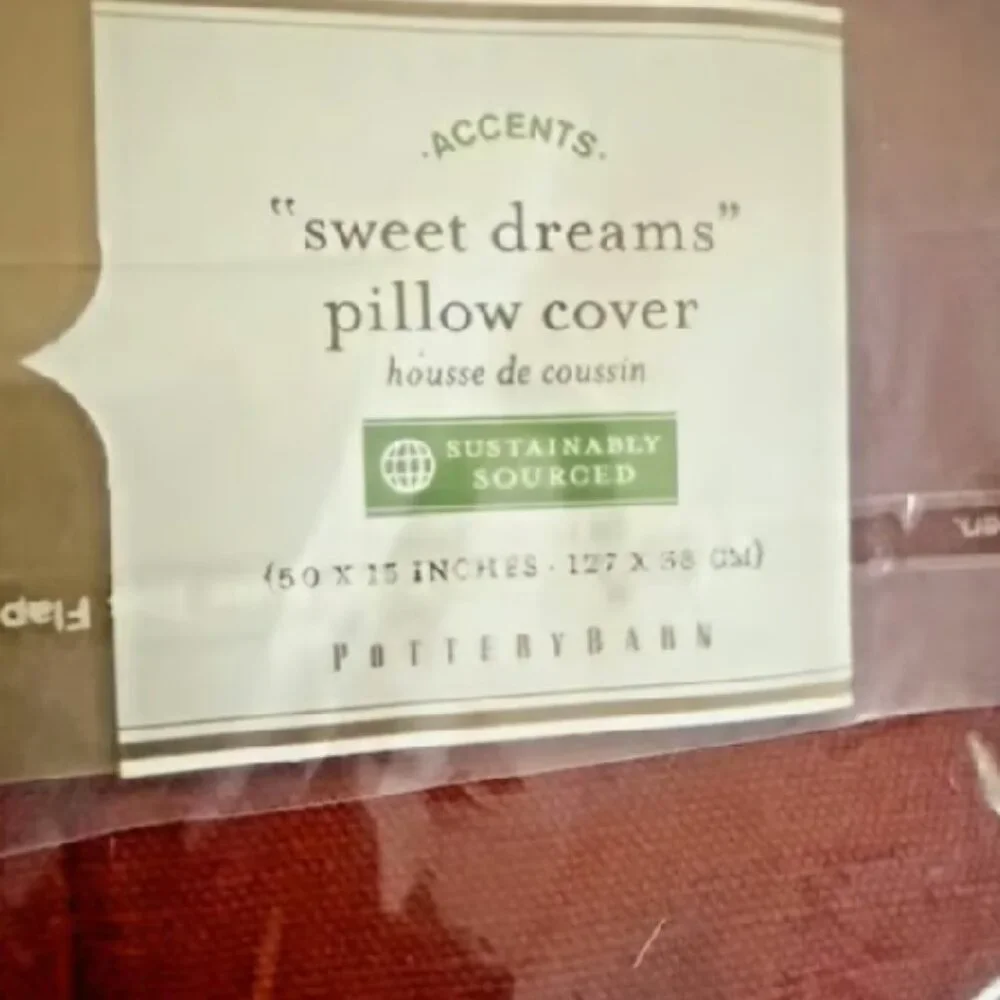 NEW 50x15” Pottery Barn Sweet Dreams Embroidered Christmas Lumbar Pillow Cover